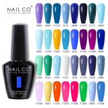 NAILCO 15 ml blauer Nagel-Gel-Nagellack, Nagelkunst-Gel-Lack-Nagellack, Herbst-Winter-Hybrid-Nagellacke, Maniküre, UV-Deckel, Basis, Esmalte