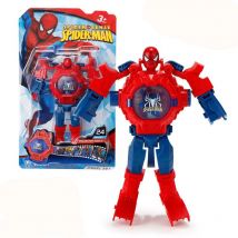 24 Projection Patterns Spiderman Children Watches Kids Toys Deformation Robot Projection Electronic Clock School Christmas Gift