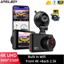 Aprilboy 4K 3840*2160P Dash Cam Vorne und Hinten Kamera Auto DVR Kamera WIFI GPS Nachtsicht auto Zubehör 24H Parkplatz Monitor