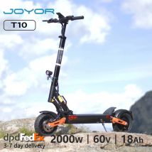 JOYOR T10 Patinete eléctrico adultos, Motor Dual 1000W, Batería de 60V 18Ah, Neumáticos de 10", Alcance máx de 75 km, Velocidad máx 60 km/h