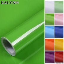Błyszcząca zielona folia dekoracyjna DIY PVC Samoprzylepna tapeta ścienna Renowacja mebli Naklejki Szafka kuchenna Wodoodporna tapeta