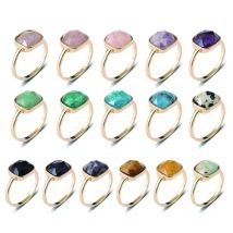 Gewickelte Stein perlen Ringe Heilung Kristall Quarz Lava Amethyste Kreis Fingerring Party Hochzeits schmuck für Frauen Geschenk