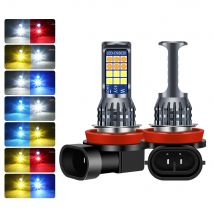 2Pcs H7 H4 H11 H8 H27 Car LED Fog Light PSX24W PSX26W H16 H3 880 881 9005 9006 Two Color Super Bright Lamps Canbus Accessories