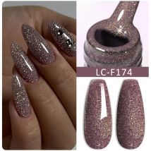 LILYCUTE Nude Glitter Color Sparkling Gel Nagellack Frühling Langlebig für Maniküre Soak Off Nail Base Top Coat Gel Lack