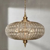 Vintage Kristall Pendelleuchte Amerikanischer Französischer Kronleuchter Für Wohnzimmer Hotel Esszimmer Retro Hängende Kücheninsel Lampe