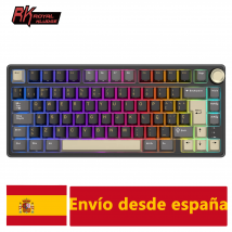 RK Royal Kludge R75 junta de teclado mecánico español 80% diseño RGB retroiluminado PBT teclado de jugador intercambiable en caliente perilla de Metal España