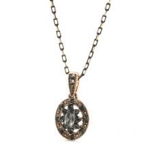 Kinel Charme Boho Frauen Anhänger Halskette Antike Gold Farbe Grau Kristall Ethnische Braut Hochzeit Vintage-Schmuck Russland Zubehör