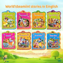 8er-Set englischer Bilderbücher: klassische Fabeln, Alter 2–5 Jahre, frühes Lernen, Fantasie entwickeln, pädagogisches Geschenk