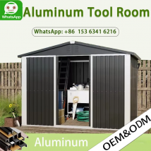 Wielofunkcyjna szafka ogrodowa na narzędzia, szopa narzędziowa, magazyn z przesuwnymi drzwiami zewnętrznymi.