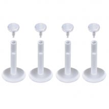 10/20 Stück transparentes Acryl 14 g & 16 g Labret-Ring Monroe Lippenhalter Push-In-Bar Bioflex Stud Ohr-Körperpiercing