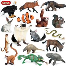 Oenux Simulation Niedliche Wald Wilde Tiere Actionfiguren Eule Pangolin Seekuh Kaninchen Modell Miniatur Kuchen Topper Kinder Geschenk Spielzeug