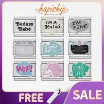 Hapiship Frauen Drop Shipping Schädel Blätter Feine Italienische Charms Links Fit 9mm Edelstahl Armband Großhandel Schmuck DJ1347-D