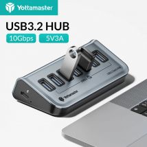 Yottamaster USB-C 3.2 Hub 7-Port-USB-Hub mit 5 V/3 A USB 3.2 Gen2 10 Gbit/s Daten-Hub für Laptops Surface Pro tragbare Festplatten
