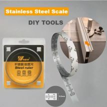 Holzbearbeitung Edelstahl Gehrungsschiene Band Lineal Messen Selbstklebende Metrische Skala Lineal Breite 12,5mm DIY Werkzeuge