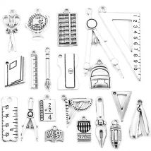 YuenZ 4-25pcs New Product Antique silver color learning tools Charms Pendant Jewelry Metal Alloy Jewelry Marking  U054