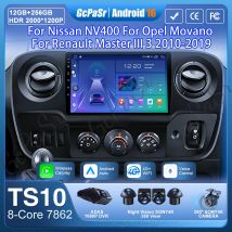 Radio samochodowe z nawigacją GPS Android Auto Carplay do Nissan NV400, Opel Movano, Renault Master III 3 2010-2019, bez 2din