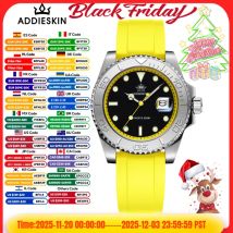 Reloj ADDIESDIVE AD2040 de marca superior para Hombre, Reloj con calendario luminoso de 20bar para buzo, Reloj de cuarzo de goma y silicona para Hombre