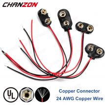 10/20 Stück 9V Batterie Stromanschluss Snap Clip Adapter T-Typ I-Typ 9V Draht 15cm 24AWG Halter Kabel Blei Buchse Stecker Schnalle