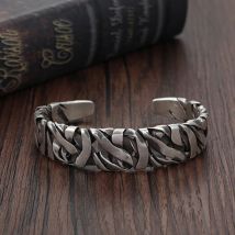 925 Sterling Silber Armband Armreif Punk Breite Unregelmäßige Geometrische Für Frau Mann Mode Schmuck Geschenk Dropship Großhandel
