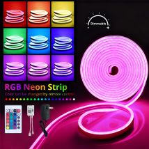 Striscia luminosa al neon LED RGB 24V, illuminazione ambientale per la decorazione della casa, striscia luminosa retroilluminata in silicone flessibile impermeabile per esterni rope5-30m