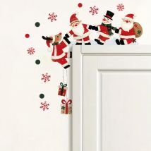 Weihnachten Santa Wandaufkleber abnehmbare Vinyl Aufkleber mit Weihnachtsmann für Schlafzimmer Wohnzimmer Eingangshalle Home Dekoration Wandtattoo