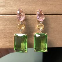 Modischer, frischer, grüner, süßer Zirkonia-Ohrring für den Sommer