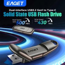 Eaget Pen Drive a stato solido da 1000 MB/s USB3.2 Gen 2 Tipo C Flash Drive da 1 TB 512 GB 256 GB 128 GB Pendrive per PC Smartphone Tablet