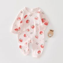 Neugeborenen Baby Schmetterling Overall 100% Baumwolle Kleidung Mädchen Jungen Niedlich Gedruckt Erdbeere Body Säugling Pyjamas für Vier Jahreszeiten