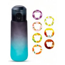 Bottiglia d'acqua aromatizzata da 1 pezzo da 650 ml con 1 baccelli di sapore casuali Bottiglia d'acqua ad aria nera satinata Air Sport Fitness Camping Cup