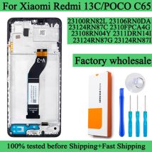 23100RN82L 23124RN87G Premium Lcd Per Xiaomi Redmi 13C 4G Display Touch Screen 13C 5G Digitizer Pannello di Montaggio Per POCO C65 Lcd