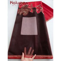 Kalume 2025, afrikanischer Brokat-Spitzenstoff, hochwertiger Jacquard-Tüll-Spitzenstoff, sexy Vergoldungsstoff für Hochzeitskleid, F4513