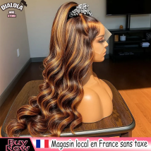 Peluca con malla frontal Dialola Body Wave, peluca resaltada de 13x6, cabello humano 4/27, pelucas frontales de encaje 13x4 de colores, cabello brasileño prearrancado