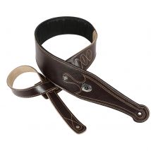 Gitarrengurt aus Rindsleder, verstellbare Länge, gepolsterter Schultergurt aus genarbtem Leder für akustische E-Gitarren, Bassteile