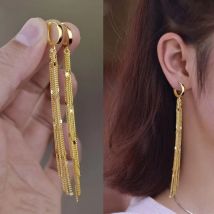 Shiny Long Tassel Glitter Drop Earrings for Women Fashion Long Chain Dangle Earring Wedding Party Jewelry Gifts