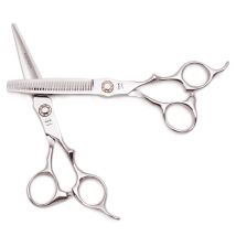 Professionelle Friseurschere 6'' AQIABI Japan Edelstahl Effilierschere Fishbone Zähne Haarschere Silver Chunker A2004