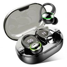 Auricolari wireless, auricolari Bluetooth 5.3 bassi stereo, microfono in-ear con cancellazione del rumore, auricolari sportivi impermeabili IP7, riproduzione 40 ore.