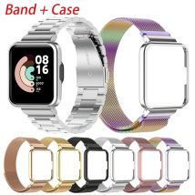 Pętla magnetyczna + osłona etui do Redmi Watch 2 Lite Metalowa bransoletka do Xiaomi Watch Lite Strap Redmi Watch 3 Active Band Cover