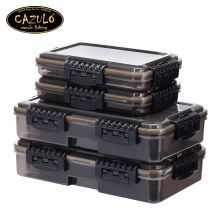 CAZULO Großes wasserdichtes Zubehör, Haken- und Köderaufbewahrung, praktischer Angelausrüstungsbox, abnehmbare Trennwand, freie Raumbeuteilung