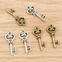 15pcs 21x9 millimetri di Fascini dell'annata chiave di scheletro Antico Che Fanno del pendente in forma, vintage Tibetano Argento Placcato Bronzo, FAI DA TE collana del braccialetto