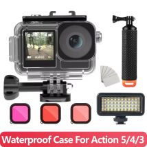For DJI Osmo Action 5 4 3 Waterproof Case 40M Deep Diving Underwater Housing Shell for DJI Osmo Action 5 4 3 Camera Accessories
