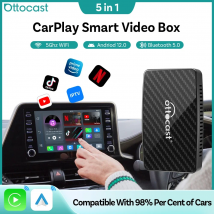 Ottocast Play2Video Pro Ai Box Bezprzewodowy Adapter CarPlay Android Auto z Wbudowanym Youtube Netflix IPTV do Samochodu z Przewodowym CarPlay