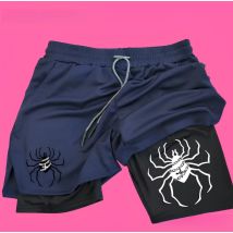 2-in-1 Anime Casual Gym Shorts Männer Frauen, HxH Spider Gym Anime Shorts, Anime Gym Fitness Shorts, Anime Casual Sport Shorts HxH