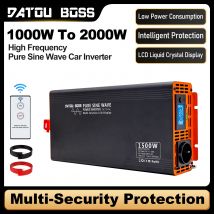 Inversor de coche de onda sinusoidal pura DATOUBOSS 4000W DC12V 24V 36V 48V 60V 72V a AC 220V-240V potencia continua 2000W con inversor LCD