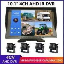 Registratore DVR per veicoli con sistema di telecamere di backup per camion da 10,1" 4CH con telecamera AHD 1080P per visione notturna per camion/autobus/furgoni