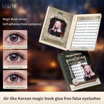 180/200 Clusters Magicbook Klebstofffreie falsche Wimpern, natürliche Locken, selbstklebend, einfach zu tragende obere und untere Wimpern