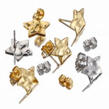 10 stücke Edelstahl Ohrringe Pfosten Sternform Ohr stecker baumeln mit Ohrring Rücken für Ohrring Schmuck machen DIY Zubehör