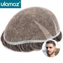 Premier Swiss Lace Toupee Ultra delicato AIR-Lace Protesi per capelli maschili 80% Densità Parrucca da uomo Sistema completo di capelli in pizzo Unità Parrucca da uomo
