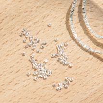 1 g (ca. 58 Stück)/Lot 925er Sterlingsilber, quadratisch, geometrisch, lose Perlen, 1,8 mm, kleine Perlen, Halskette, Armbänder, Abstandshalter, DIY-Schmuck