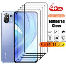 4 pezzi per Xiaomi 11 Lite vetro Xiaomi 11 Lite vetro temperato protettivo copertura completa colla 9H HD protezione schermo Xiaomi Mi 11 Lite