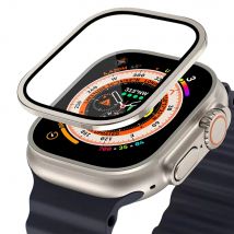 Gehärtetes Glas für Apple Watch Ultra 2 49 mm, Displayschutzfolie, Metallrahmen, kratzfest, für IWatch-Serie Ultra 49 mm Zubehör